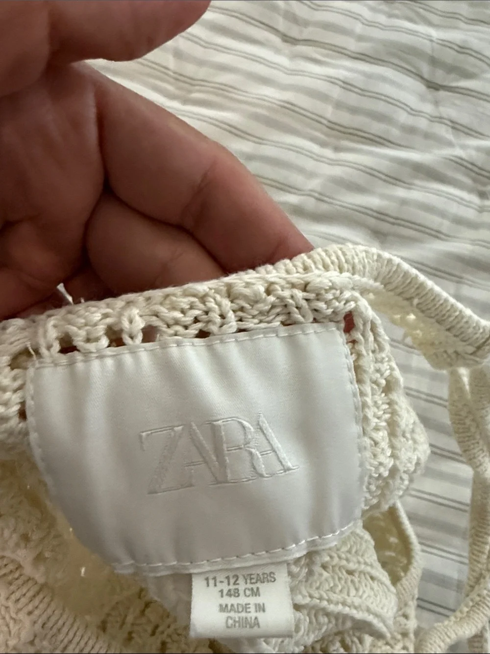 Zara Cream Crochet Tank and Shorts Set with Pastel Trim